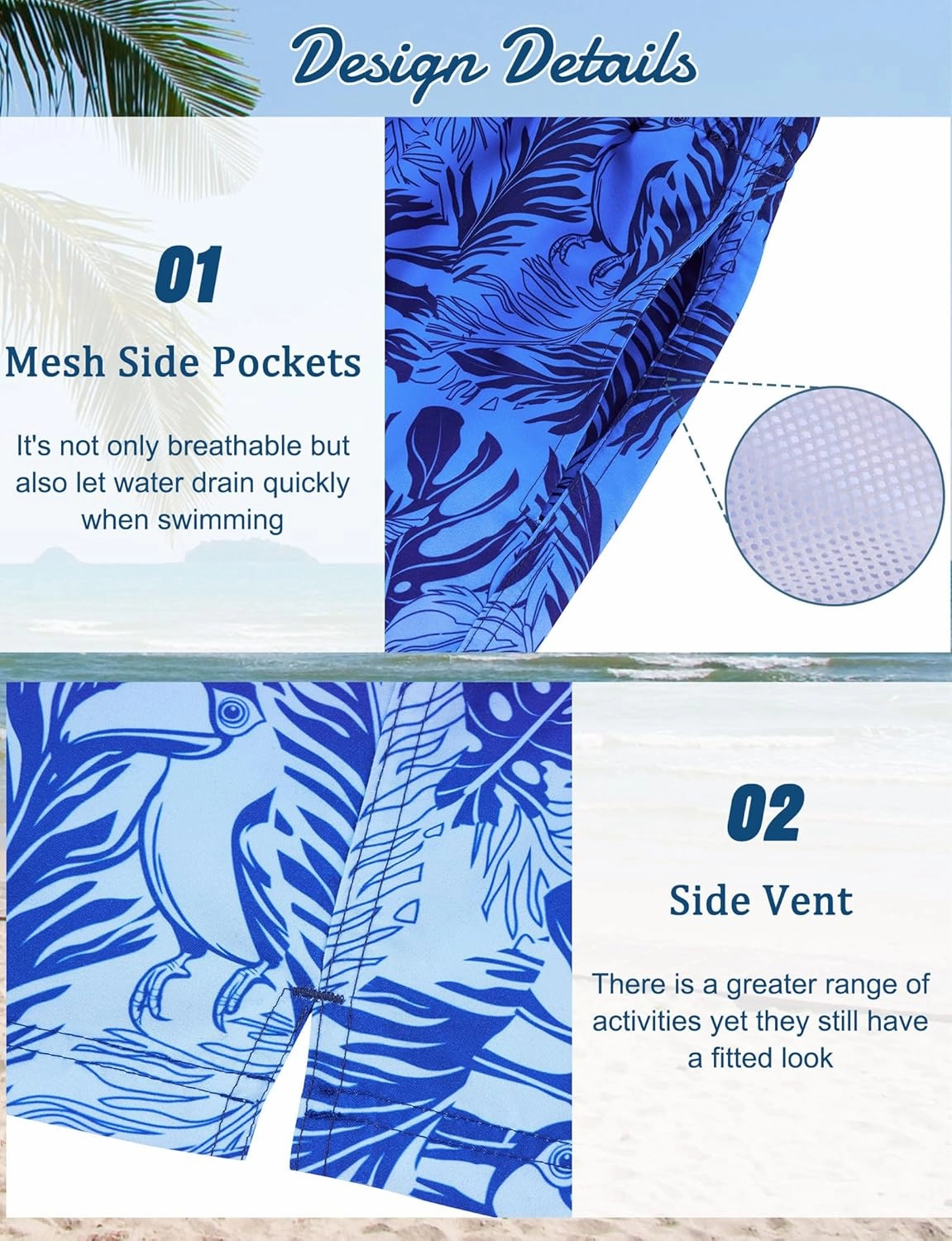 Mens Swim Trunks with Compression Liner 5.5" Inseam Quick Dry Swimsuit Shorts S-XXL