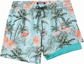 Mens Swim Trunks with Compression Liner 5 Inch Inseam Swimming Trunks Board Shorts for Men Bathing Suit