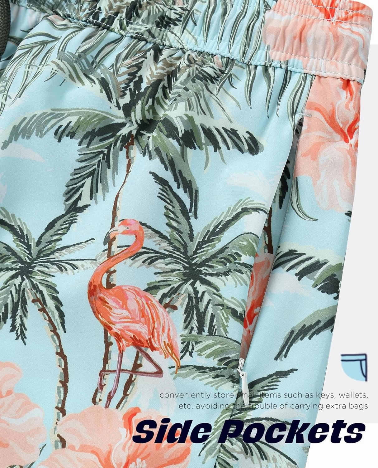 Mens Swim Trunks with Compression Liner 5 Inch Inseam Swimming Trunks Board Shorts for Men Bathing Suit