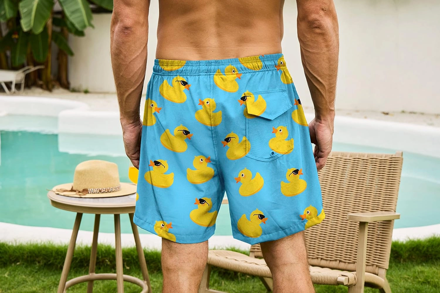 Mens Swim Trunks with Compression Liner 5 Inseam Quick Dry Swimwear Bathing Suit Swimming Board Shorts with 4 Pocket