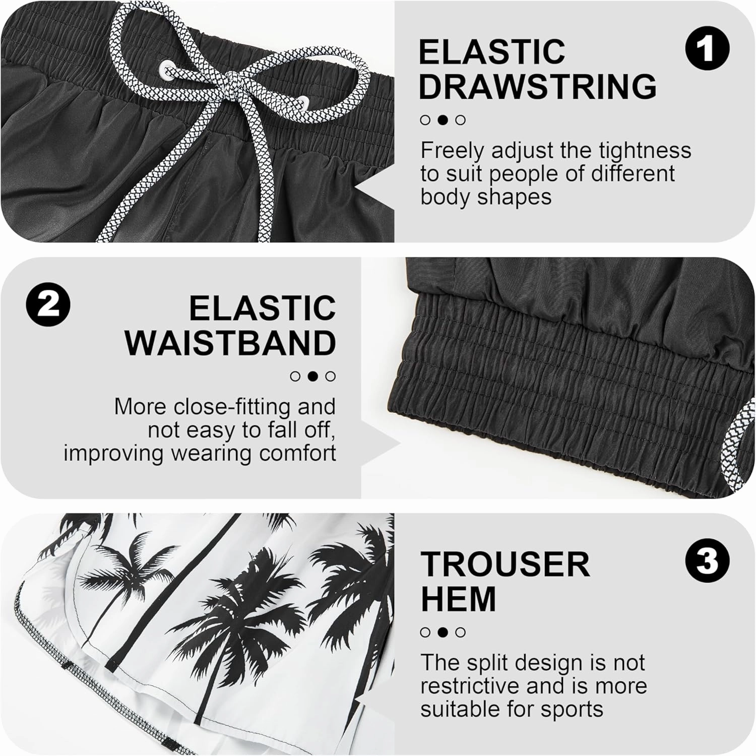 Mens Swim Trunks with Compression Liner 5" Stretch Board Shorts Quick Dry Zipper Pockets 2 in 1 Mens Bathing Suits