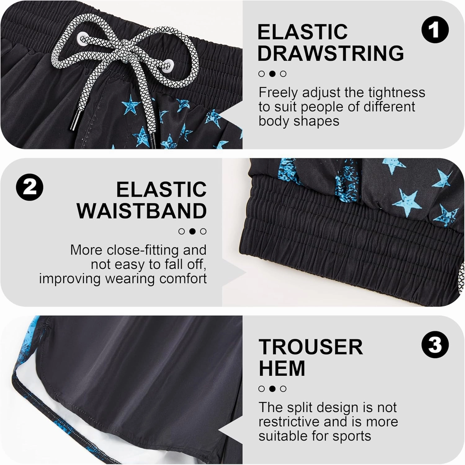 Mens Swim Trunks with Compression Liner 5" Stretch Board Shorts Quick Dry Zipper Pockets 2 in 1 Mens Bathing Suits