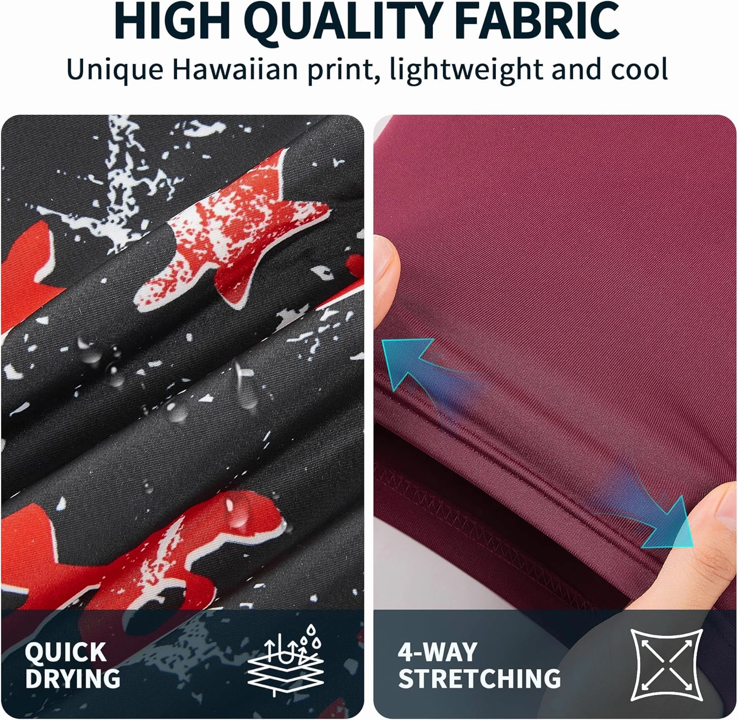 Mens Swim Trunks with Compression Liner 9" Built-in Board Shorts 2 in 1 Quick Dry Bathing Suits with Zipper Pockets