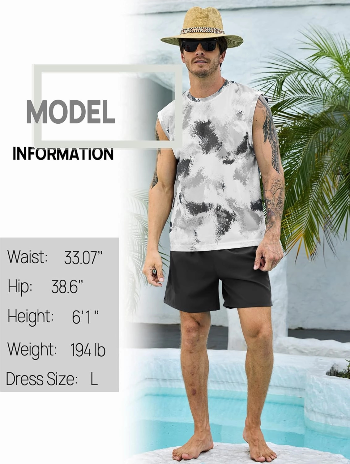 Mens Swim Trunks with Compression Liner Bathing Suits 2 Pack Quick Dry Stretch Beach Shorts 7 inch Inseam Swimwear