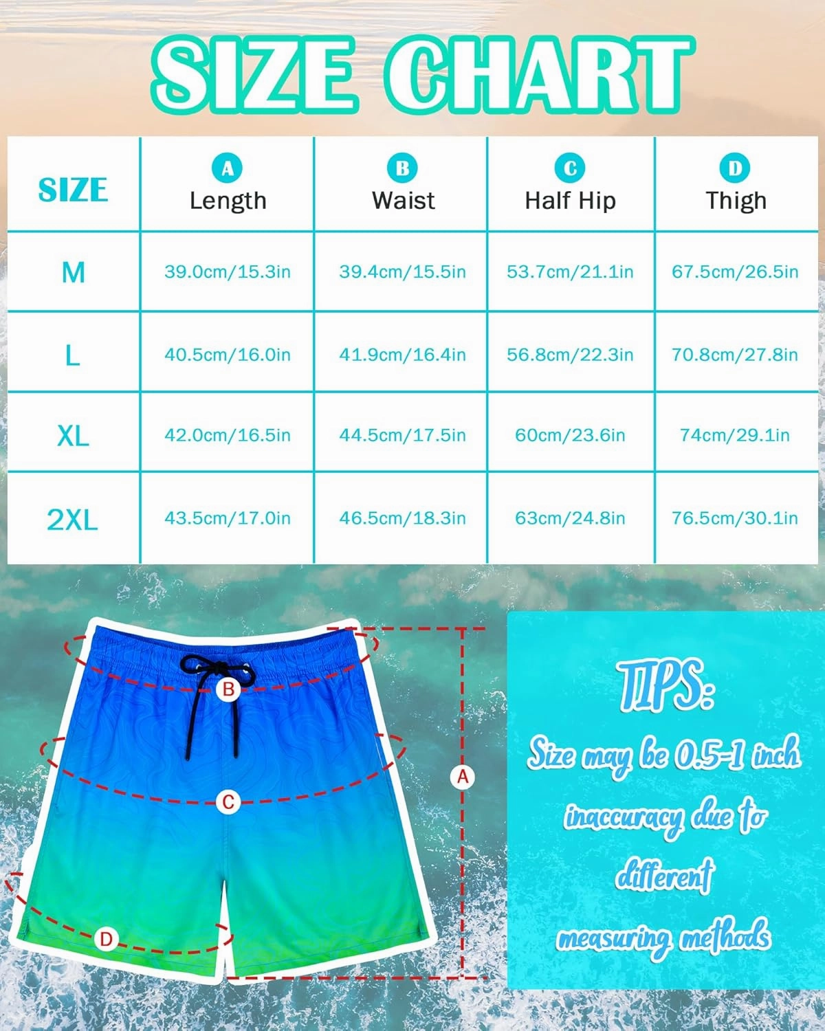 Mens Swim Trunks with Compression Liner Quick Dry Bathing Suits Board Beach Shorts Swim Shorts with Zipper Pocket