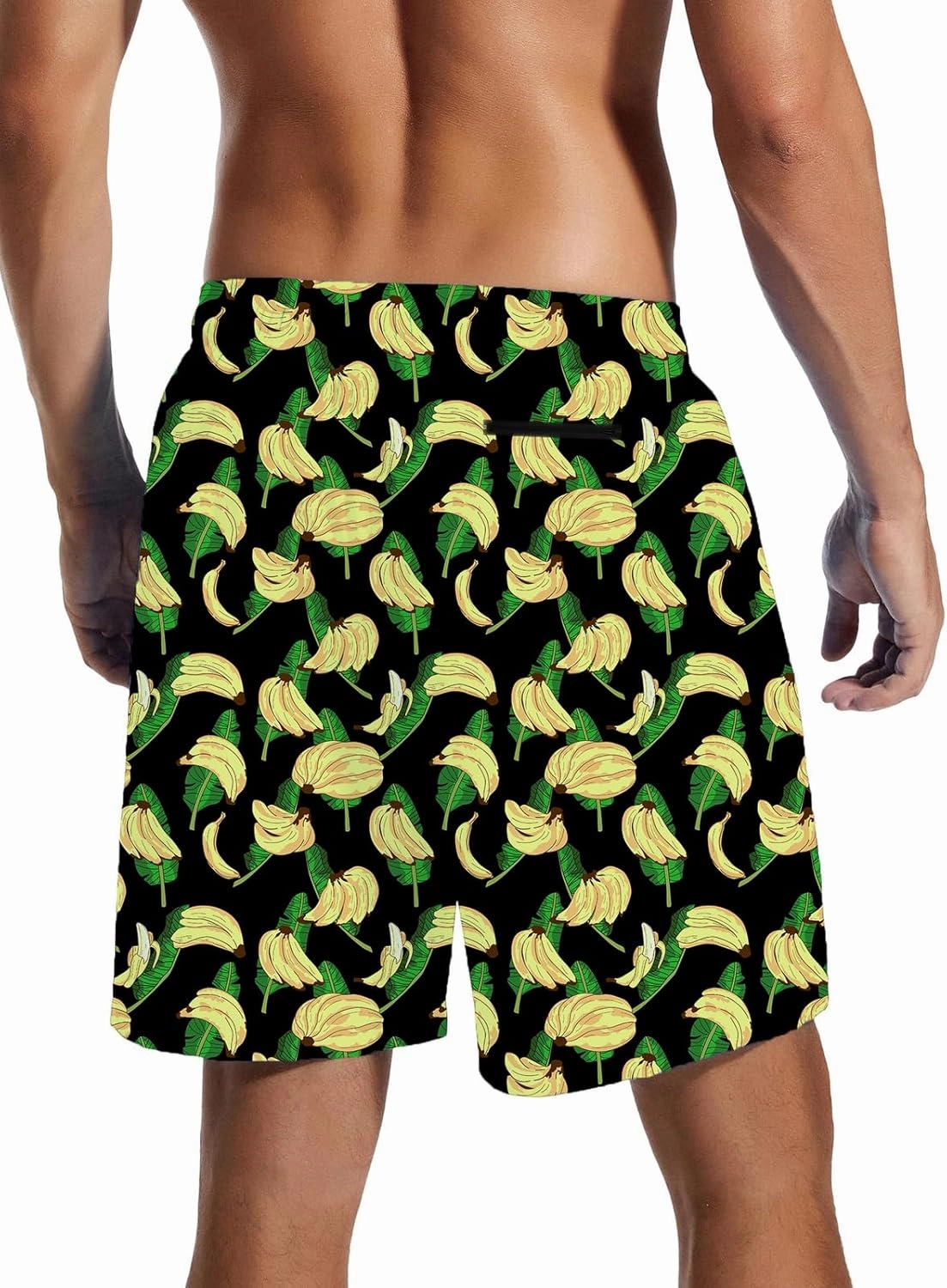 Mens Swim Trunks with Compression Liner Quick Dry Zipper Pocket Bathing