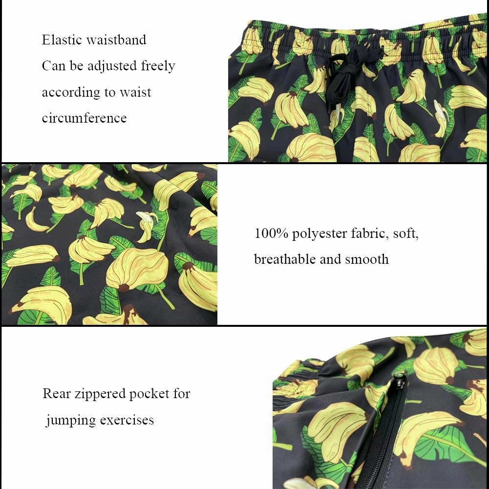Mens Swim Trunks with Compression Liner Quick Dry Zipper Pocket Bathing
