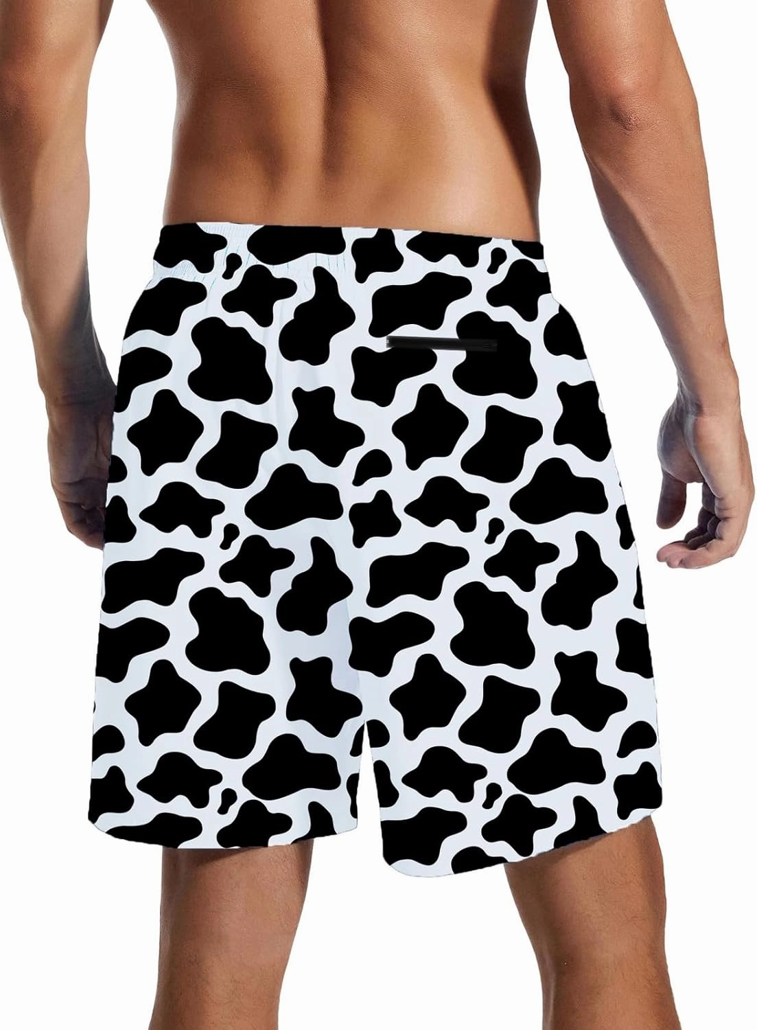 Mens Swim Trunks with Compression Liner Quick Dry Zipper Pocket Bathing