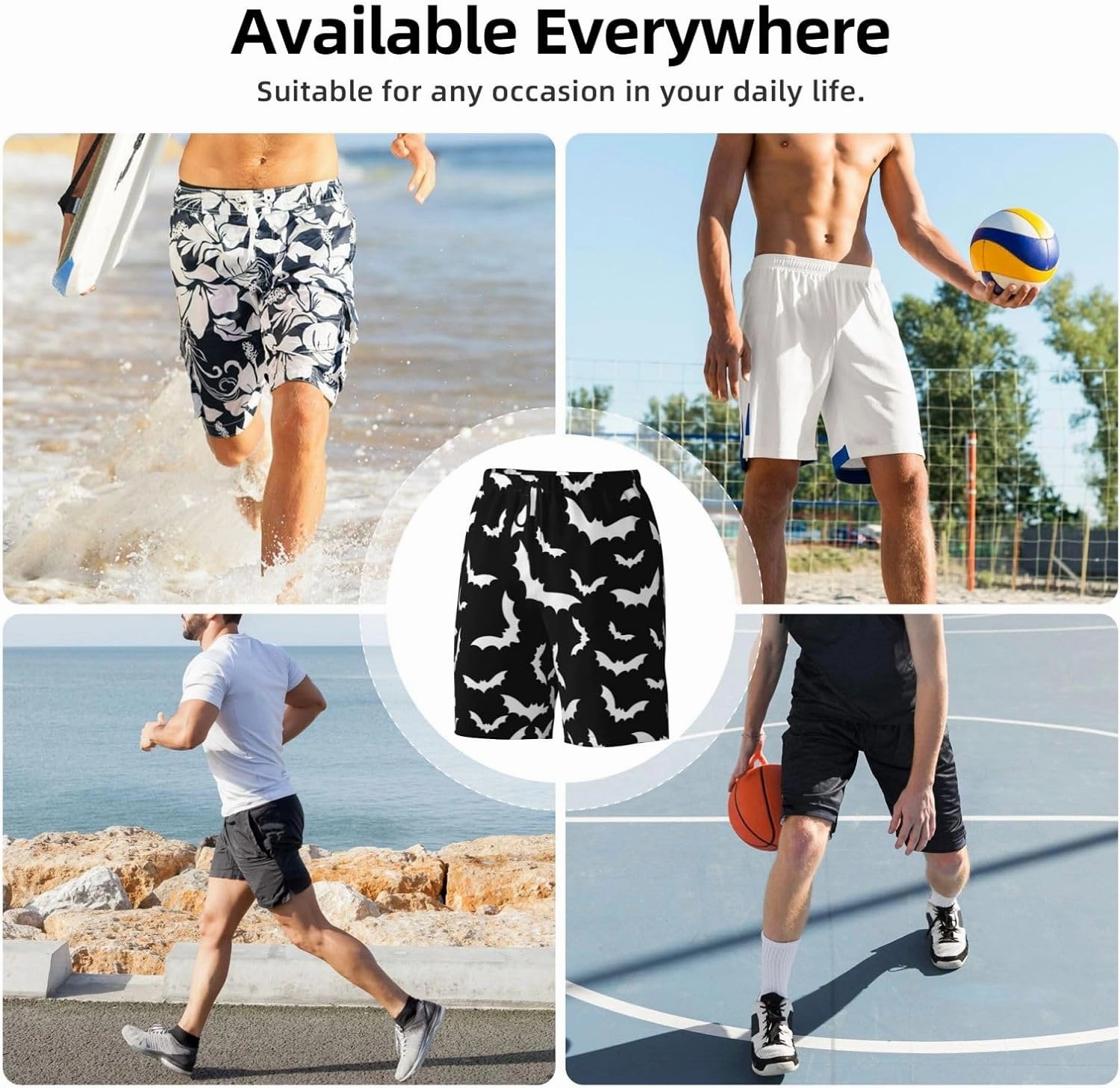 Mens Swim Trunks with Mesh Lining,Quick Dry Swimsuit Board Shorts Beach Pants Swimwear Bathing Suits