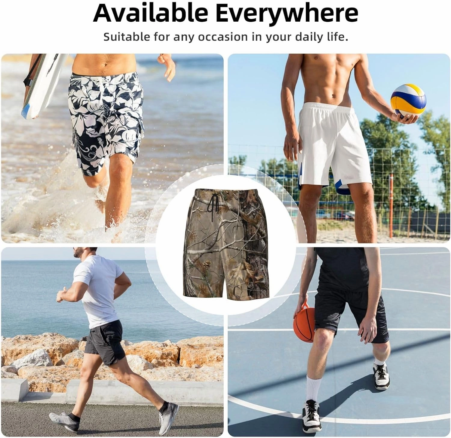 Mens Swim Trunks with Mesh Lining,Quick Dry Swimsuit Board Shorts Beach Pants Swimwear Bathing Suits