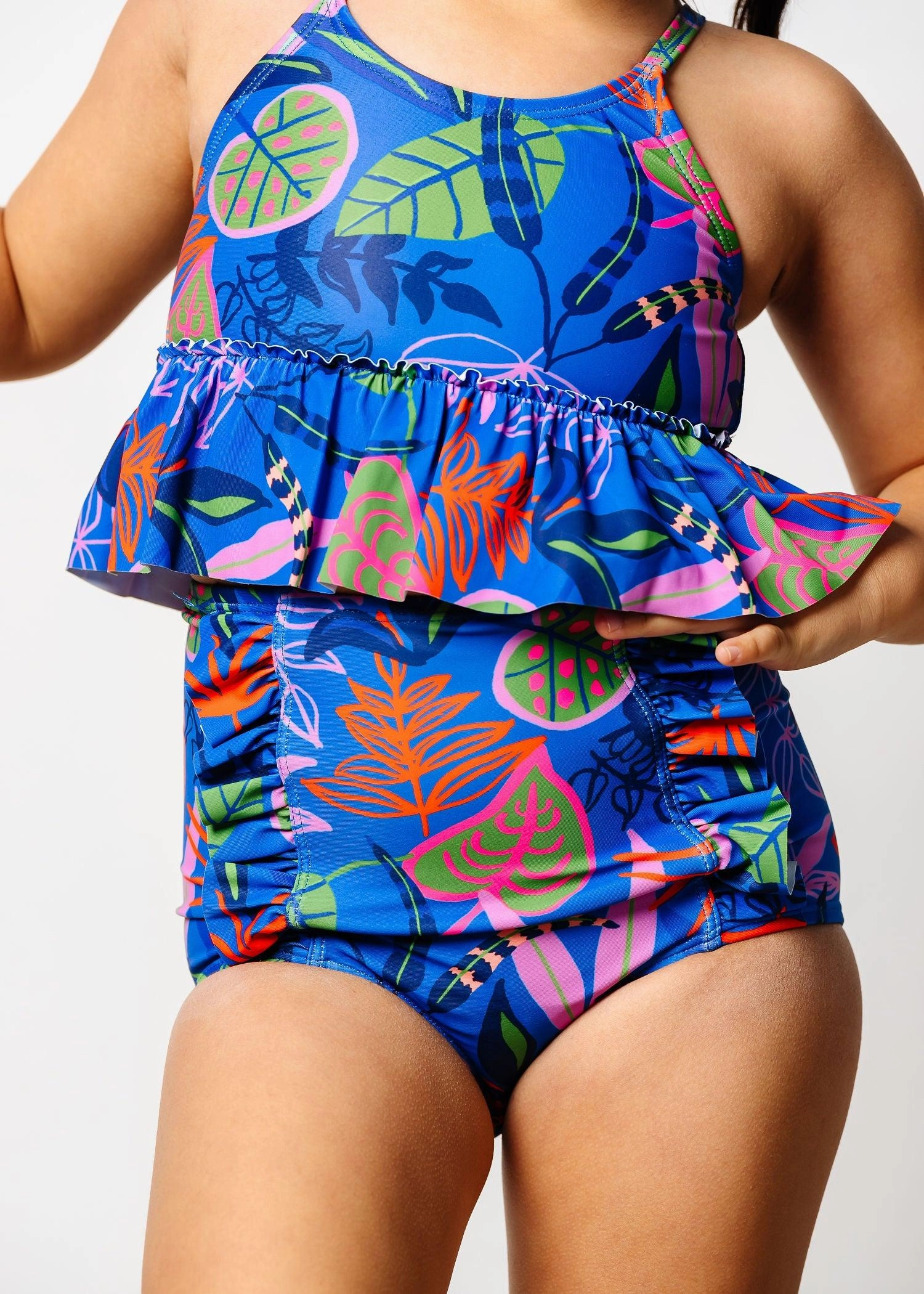 Midnight Jungle | Mini Down in Front Ruffle Bottoms