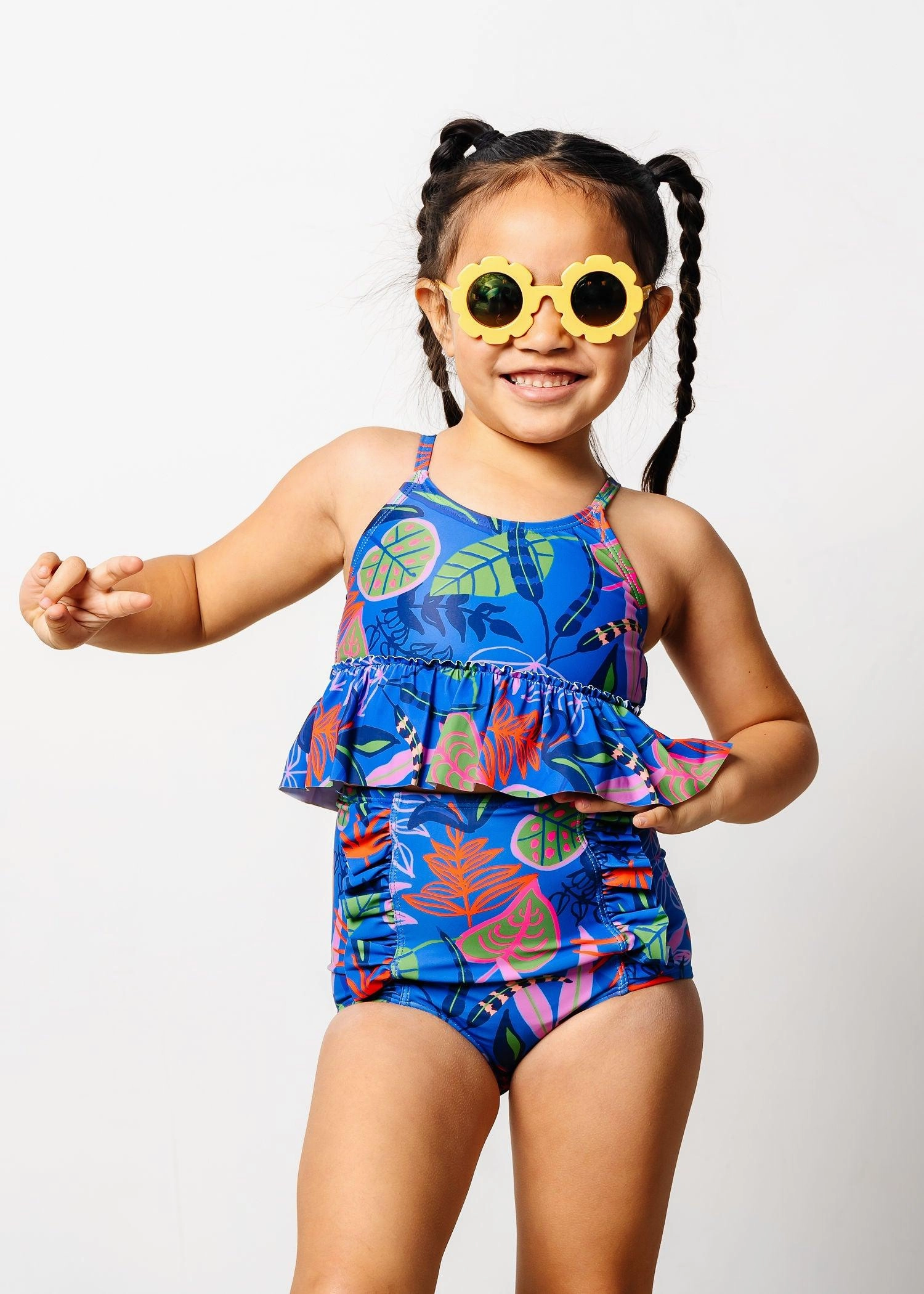 Midnight Jungle | Mini Down in Front Ruffle Bottoms