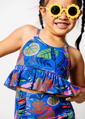 Midnight Jungle | Mini Peplum Top