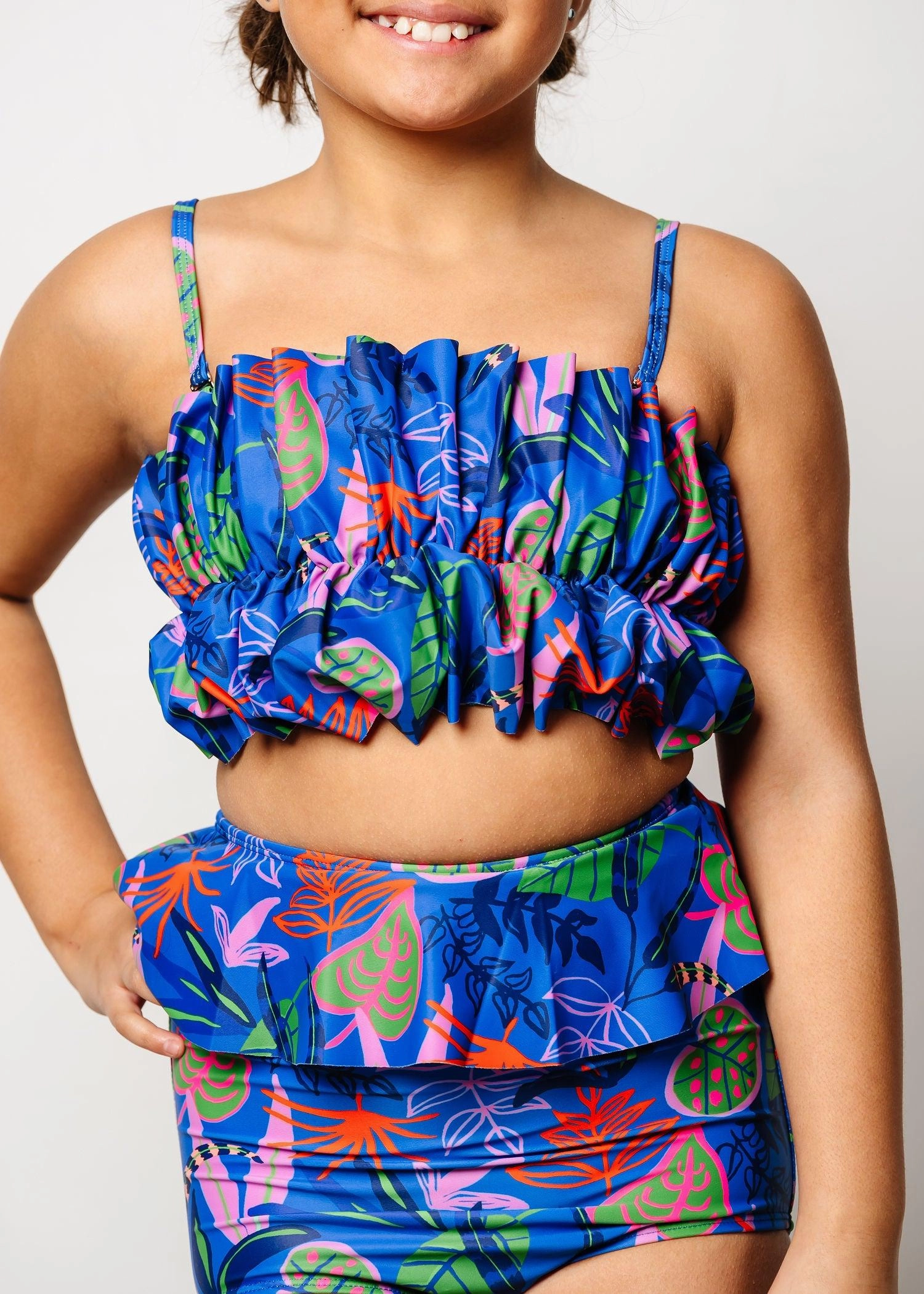 Midnight Jungle | Youth Oversized Ruffle Top