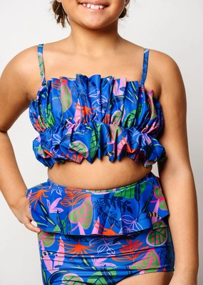 Midnight Jungle | Youth Oversized Ruffle Top