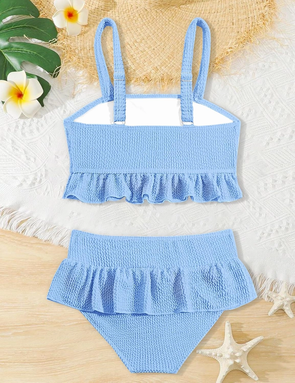 Migu Girls Swimsuits with Ruffled Hem Cute Bikini 2 Piece Bathing Suits for Girls Swimwear