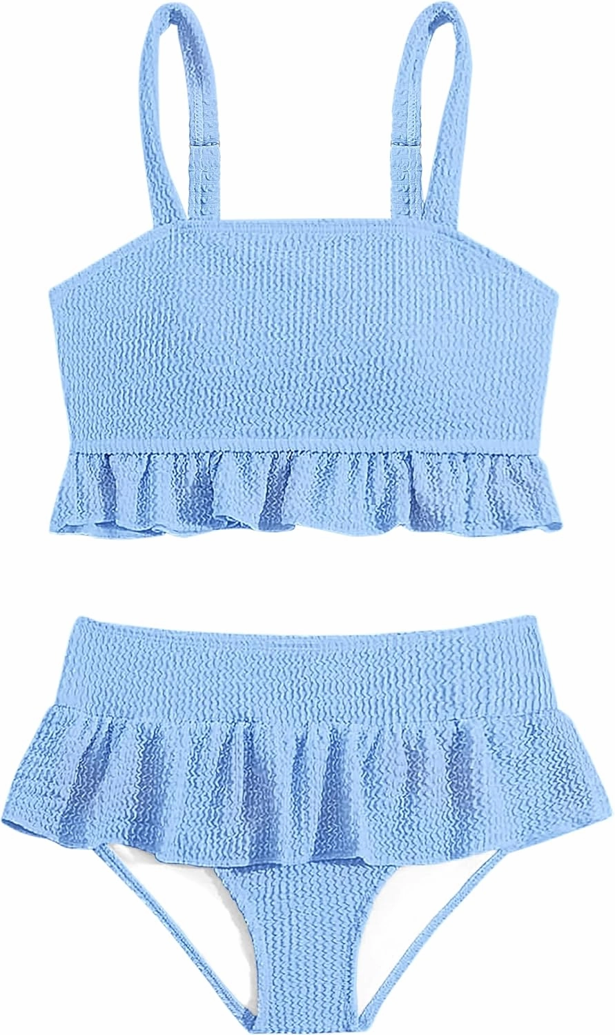 Migu Girls Swimsuits with Ruffled Hem Cute Bikini 2 Piece Bathing Suits for Girls Swimwear
