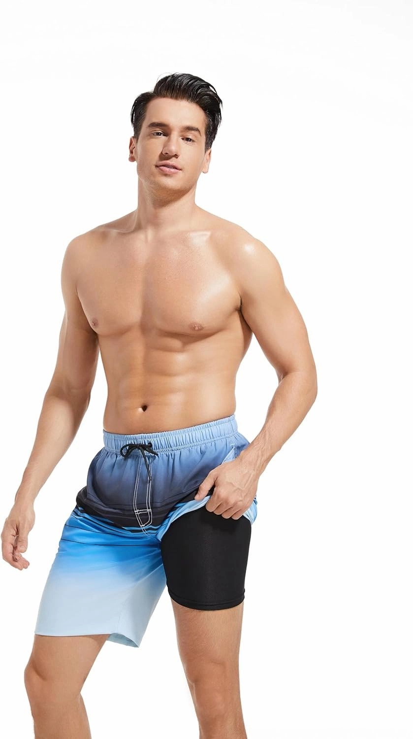 MILANKERR Mens Swim Trunks Swimming Trunks for Men,Mens Bathing Suit Swimsuit Men's Swimwear Swim Short 9" Inseam 20" Outseam