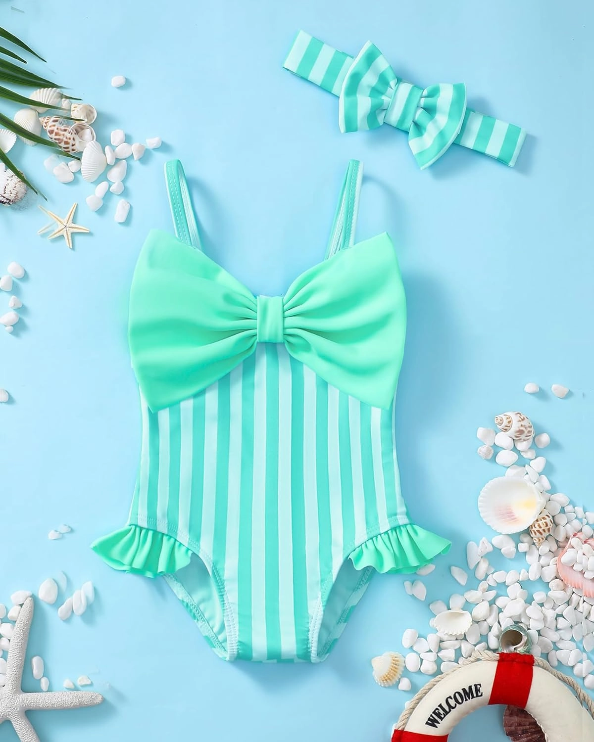 Mioglrie Toddler Baby Girl Swimsuit Infant Bathing Suits Summer Beach Swim Suit Newborn One Piece Swimwear for Girls