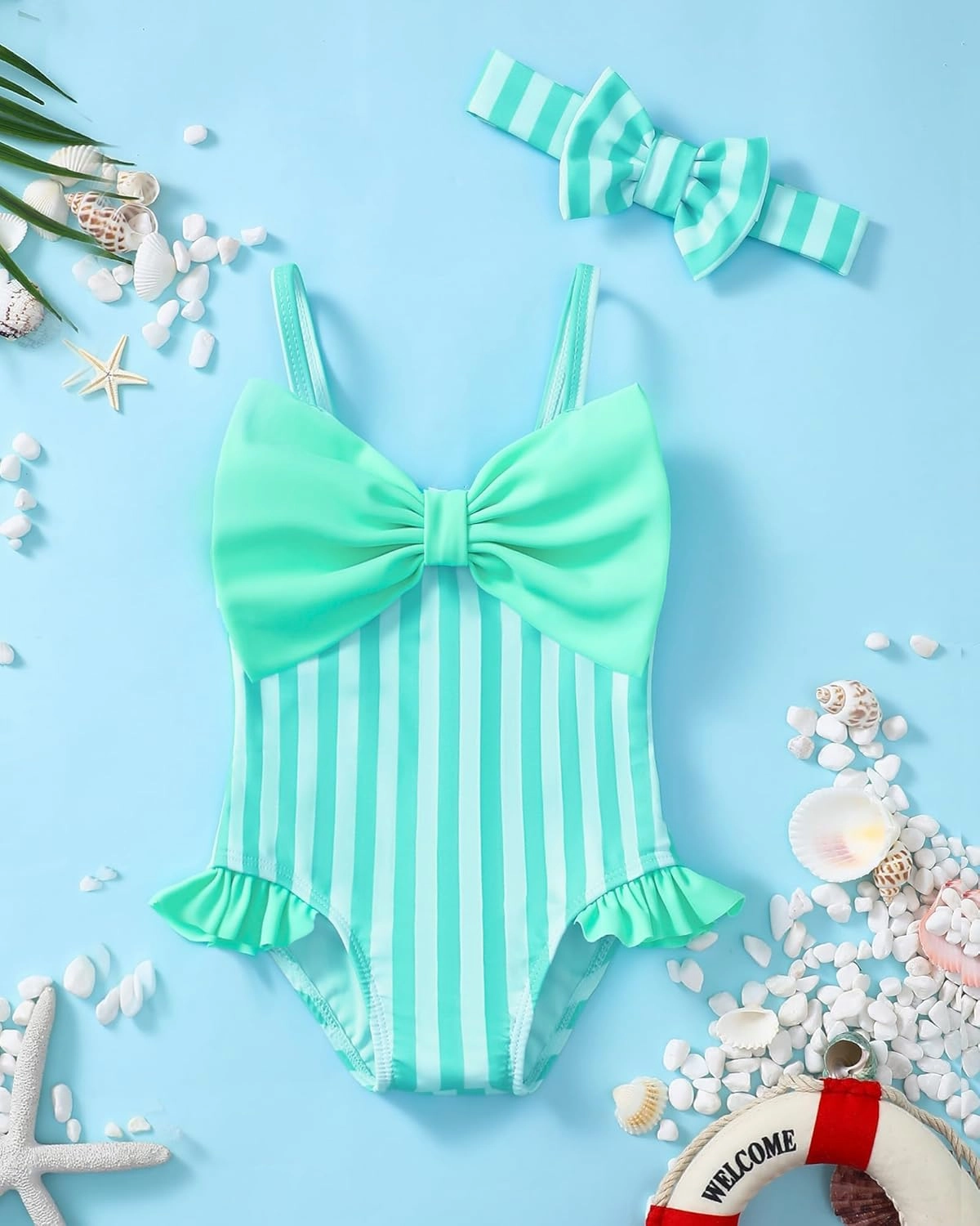 Mioglrie Toddler Baby Girl Swimsuit Infant Bathing Suits Summer Beach Swim Suit Newborn One Piece Swimwear for Girls