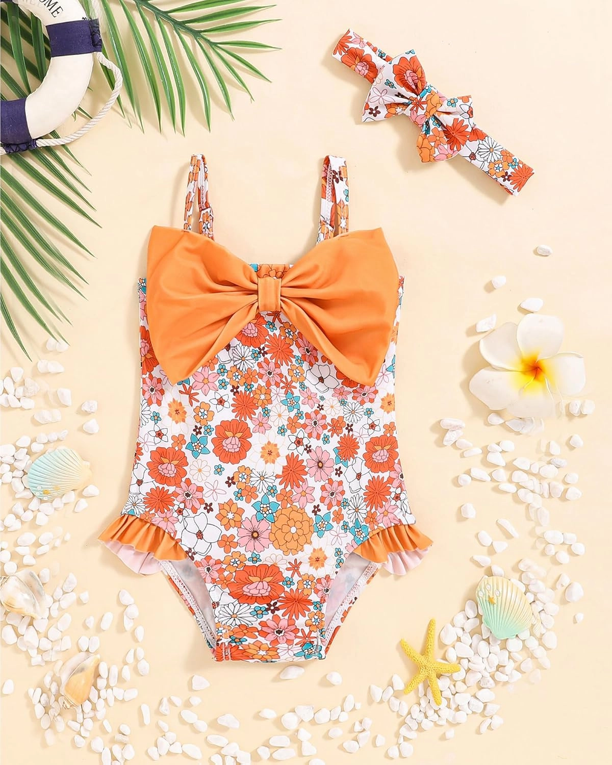 Mioglrie Toddler Baby Girl Swimsuit Infant Bathing Suits Summer Beach Swim Suit Newborn One Piece Swimwear for Girls