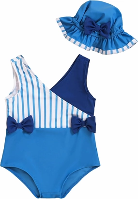 Mioglrie Toddler Girl Swimsuit One Piece Little Girls Bathing Suit Ruffle Swimsuit Girls Color Block Swimwear