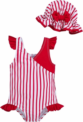 Mioglrie Toddler Girl Swimsuit One Piece Little Girls Bathing Suit Ruffle Swimsuit Girls Color Block Swimwear