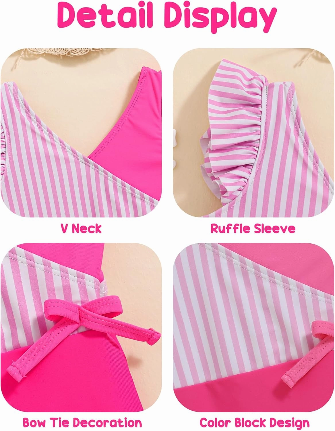 Mioglrie Toddler Girl Swimsuit One Piece Little Girls Bathing Suit Ruffle Swimsuit Girls Color Block Swimwear