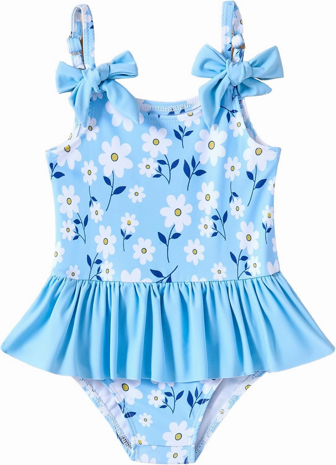 Mioglrie Toddler Girls Swimsuits Baby Bathing Suit Girl One Piece Shoulder Strap Ruffle Swimwear