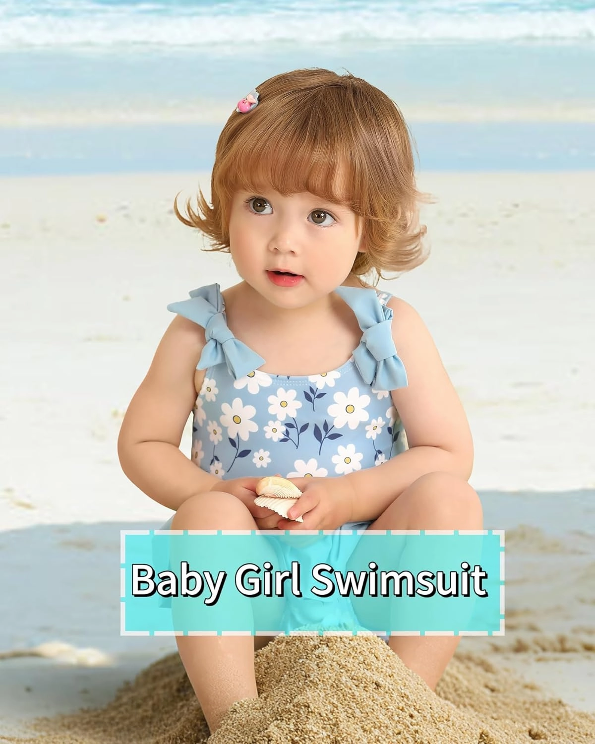 Mioglrie Toddler Girls Swimsuits Baby Bathing Suit Girl One Piece Shoulder Strap Ruffle Swimwear