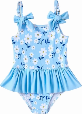 Mioglrie Toddler Girls Swimsuits Baby Bathing Suit Girl One Piece Shoulder Strap Ruffle Swimwear