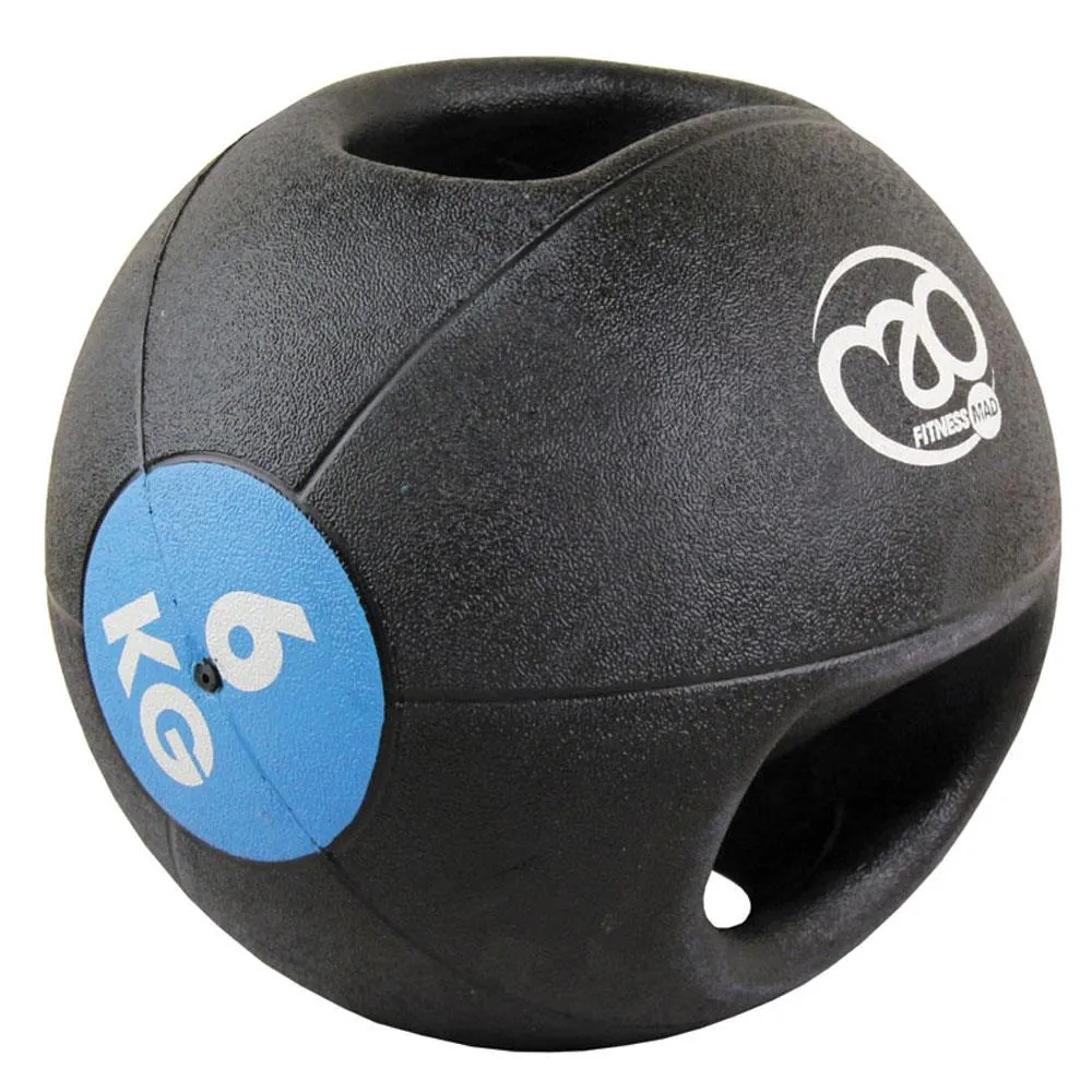 Fitness-Mad Double Grip Medicine Ball | 6kg, Aerobic Training,Yoga