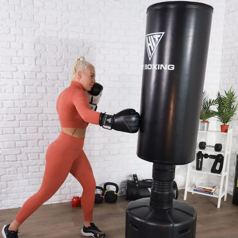 Hit Boxing Leather Fighting Boxing Gloves, Spin bike with monitor, Resistance bands set