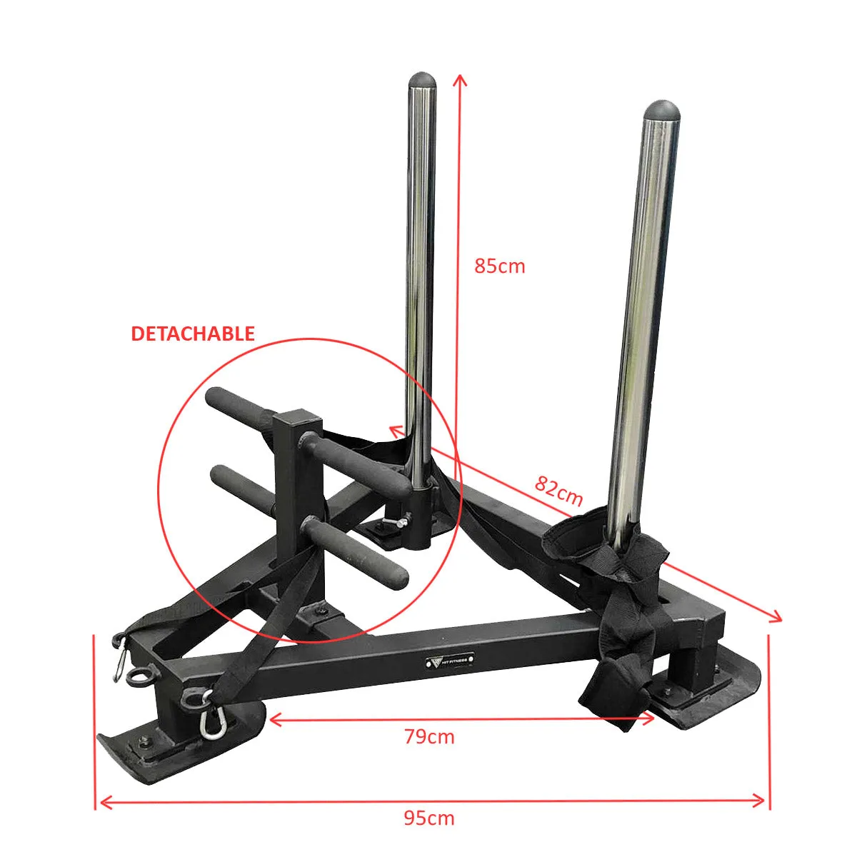 Hit Fitness Deluxe Power Sled With Harness, Power Bands, Spin bike with monitor, Climbing,Battle Ropes