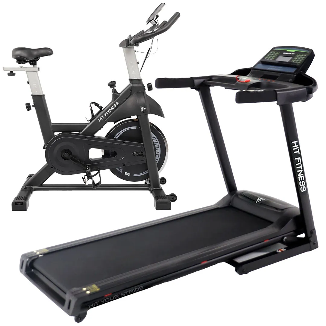 Most Wanted Hit Fitness H4 Treadmill and G5 Exercise Bike | Bundle Just for You, Compact gym equipment for small spaces, Yoga Props, Eco-friendly yoga mat