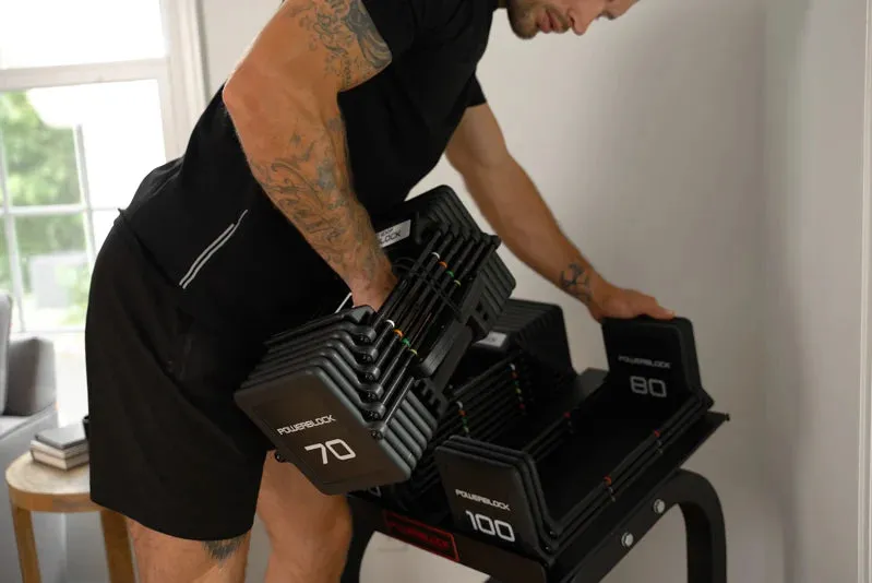 Powerblock Pro 100 EXP Dumbbell Set - Stage 3 60-80lb, Bundles
