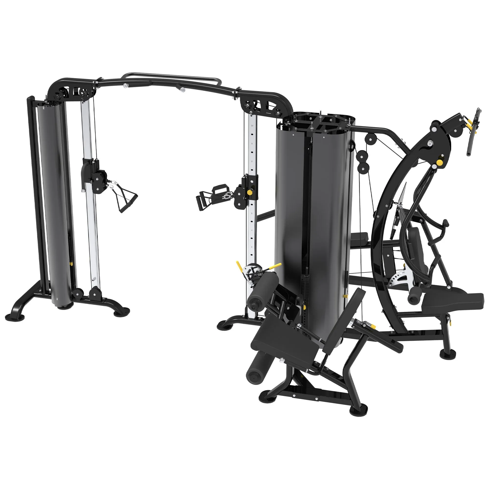 Most Wanted Reeplex Commercial 5 Station Multi-Gym with Leg Press Must-Have, Rack,Platforms