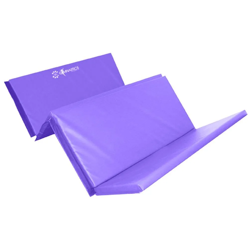 Sure Shot Foldable Gymnastics Mat (Purple) | 50mm, Ab roller wheel, Weight plate storage pegs