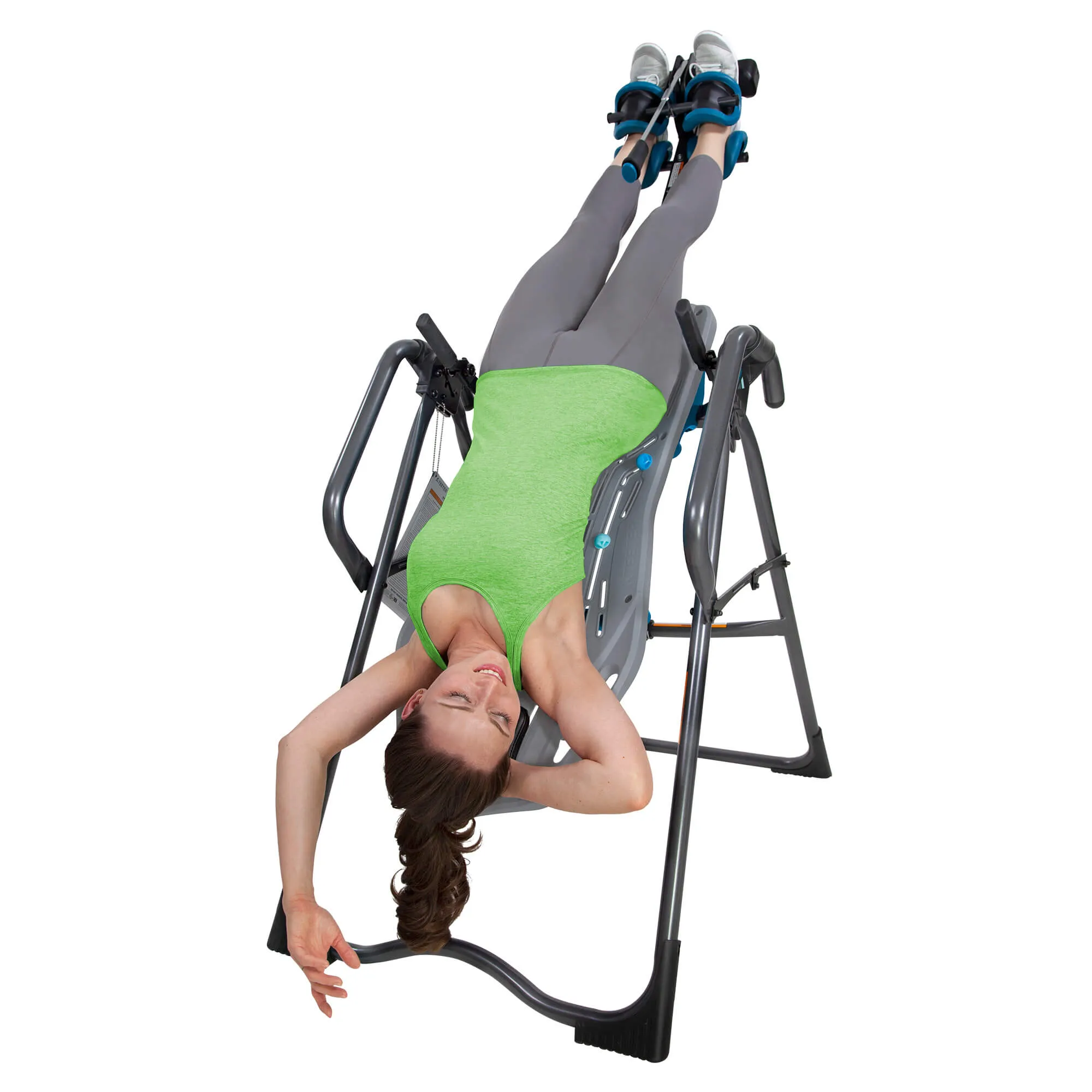 FitSpine X3 Inversion Table, Overhead pulley storage, Gym water bottle