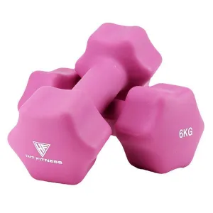 Moving Fast Hit Fitness Neoprene Studio Dumbbells | 6kg Pair Everyday Essential, Push up bars, Collars, Rack,Platforms