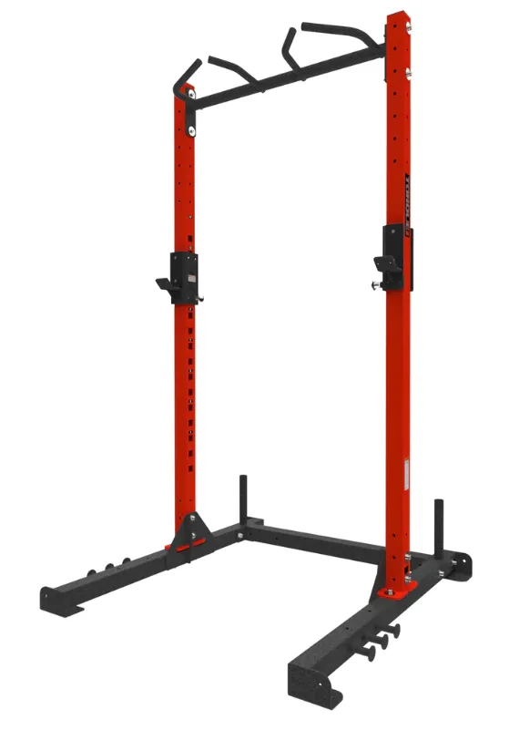 TORQUE Fitness 8ft Arsenal Squat Stand with Multi Grip Cross Kit, Ab roller wheel, Smart jump rope