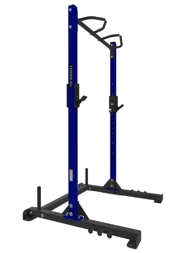 Moving Fast TORQUE Fitness 8ft Arsenal Squat Stand with Multi Grip Cross Kit Everyday Essential, Air bike exercise