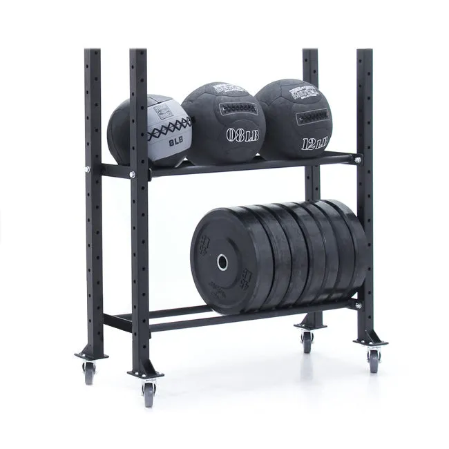 XM FITNESS 2 Tier Ball/Plate Storage Rack, Speed Ropes