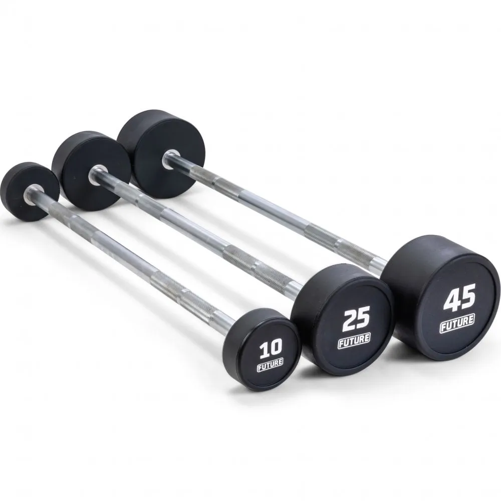 Future Premium Straight Urethane Barbell Set  & Rack 10 - 45kg, Indoor Cycles