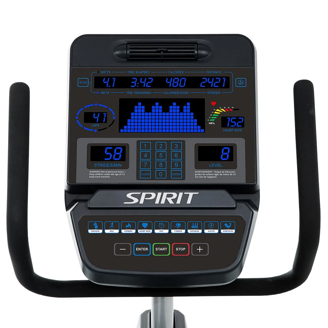 Spirit Fitness CR900 Recumbent Cycle, Ankle weights, Bands,Tubing