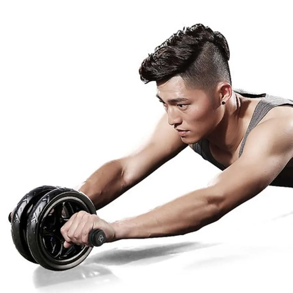 Stainless Steel Wheel Roller for Workout, Gloves Straps,Belts, Mats, Weight bench for home