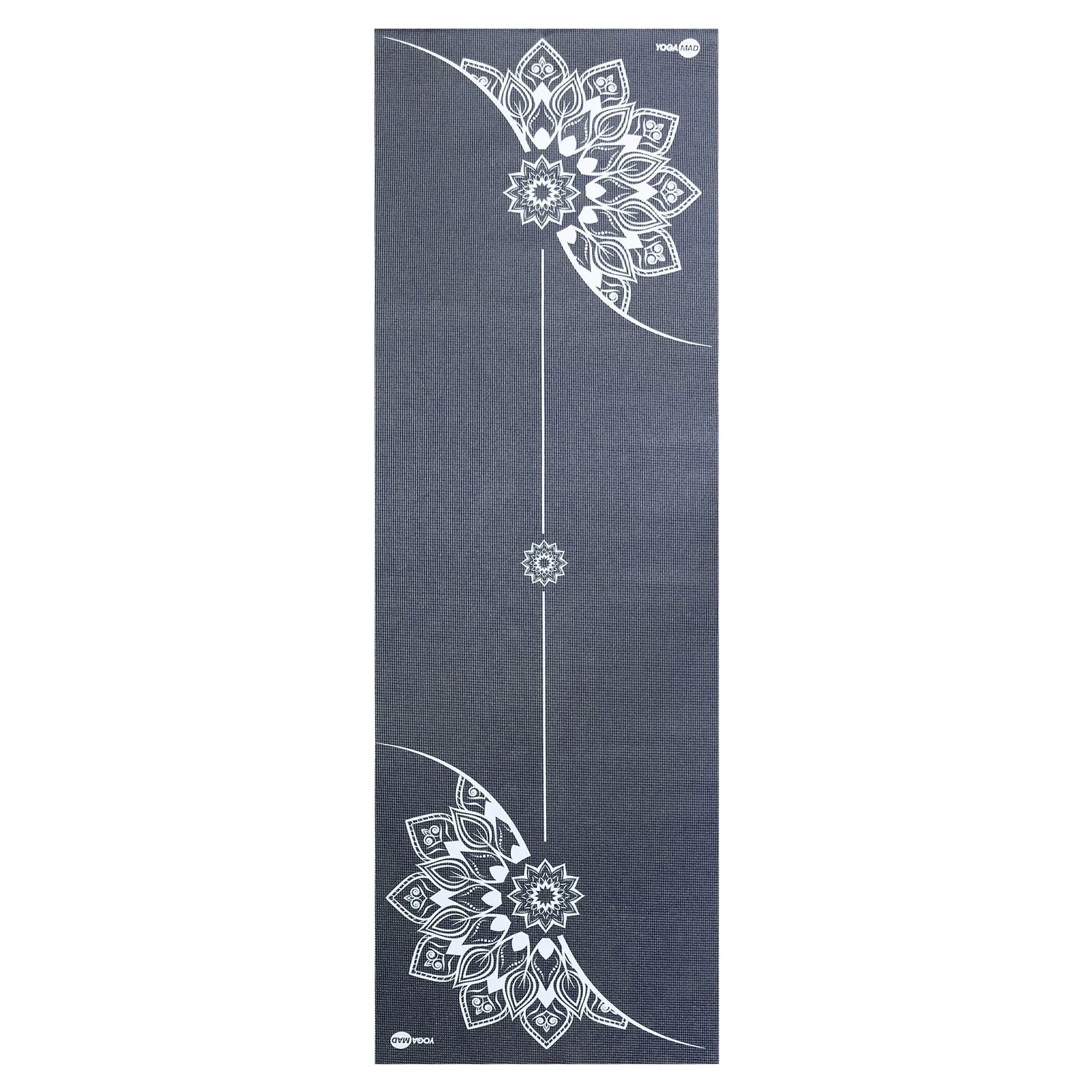 Fitness Mad Mandala Alignment Yoga Mat | 4mm Grey, Lifting straps for gym, Compact gym equipment for small spaces, Personal Fixed Barbell