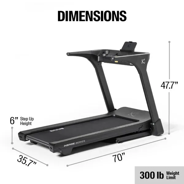 Inspire Series - T4 Treadmill with LED Console, Strength Bands