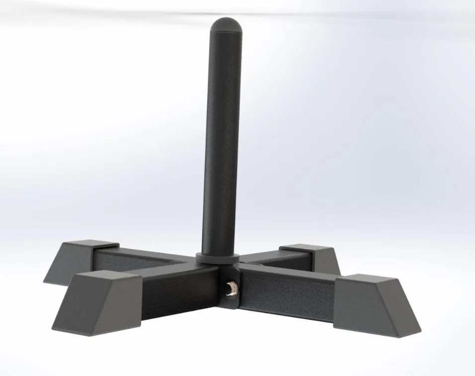 Trigon Vertical Bumper Plate Holder, Rollers, Yoga Mats