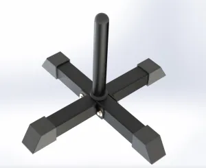 Must Try Trigon Vertical Bumper Plate Holder Must-Have, Steel Plates, Center Drive, Rubber Hex Dumbbells